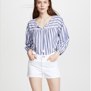 Madewell Peasant Top in Shea Stripe Medium